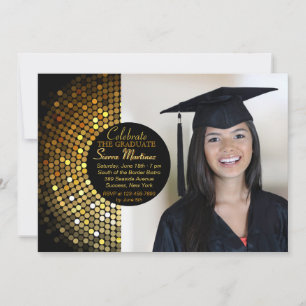 Gleaming Grad Photo Invitation