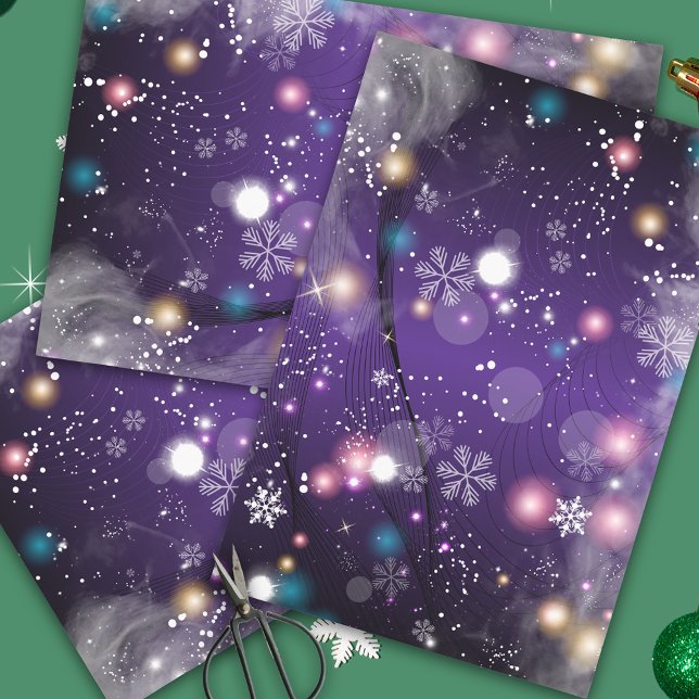 Gleaming Misty Purple Christmas Winter Wonderland Wrapping Paper Sheet (Creator Uploaded)