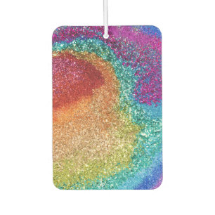Gleaming Rainbow Glitter Swirl Car Air Freshener