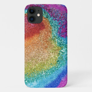 Gleaming Rainbow Glitter Swirl Case-Mate iPhone Case