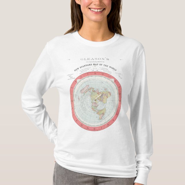 GLEASON's NEW WORLD MAP Tshirt -High Rez Any Colou (Front)