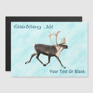 Gleðileg Jól - Bull Caribou (Reindeer) On Snow