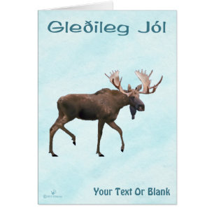 Gleðileg Jól - Bull Moose On Snow