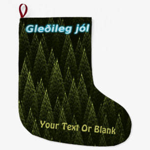 Gleðileg Jól - Conifers Large Christmas Stocking