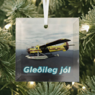Gleðileg jól - de Havilland DH3-C Otter Glass Tree Decoration