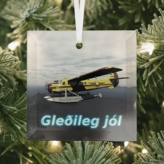 Gleðileg jól - de Havilland DH3-C Otter Glass Tree Decoration (Insitu)