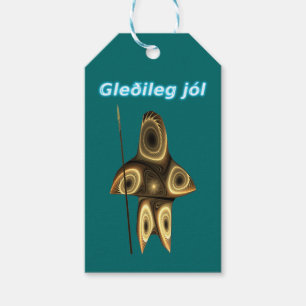 Gleðileg jól - Fractal Inuit Hunter Gift Tags