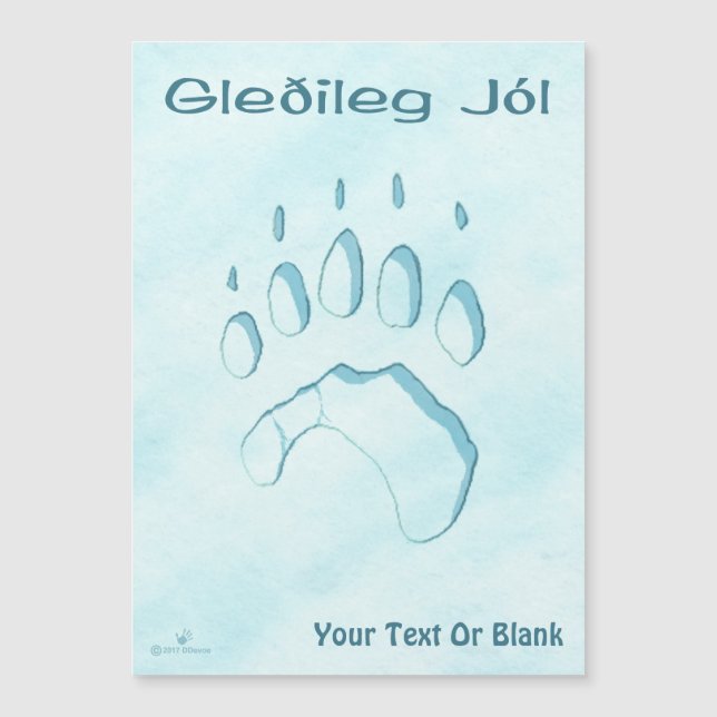 Gleðileg Jól - Polar Bear Paw Print (Front)