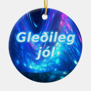 Gleðileg Jól - Qaanaaq - Northern Lights Ceramic Tree Decoration