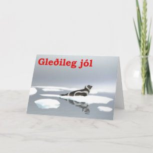 Gleðileg jól - Ribbon Seal Holiday Card