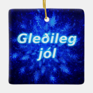 Gleðileg Jól - Snowburst Ceramic Tree Decoration