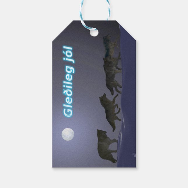 Gleðileg jól - Wolf Pack Gift Tags (Front)