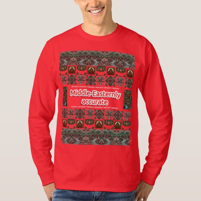 Glee Red Middle-Easternly Accurate Christmas Ugly T-Shirt (Front)