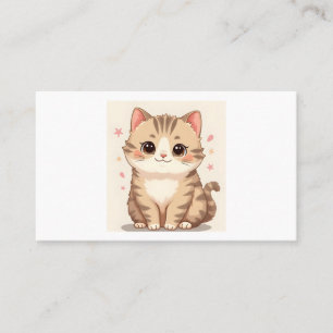 Gleeful Cat: Sweet Kawaii Kitten Art for Any Room Business Card