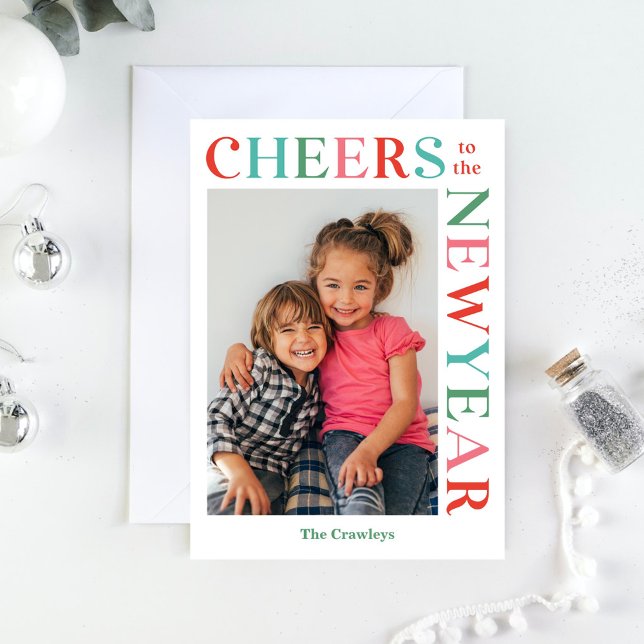 Gleeful Frame Editable Colour Happy New Year Card (Creator Uploaded)