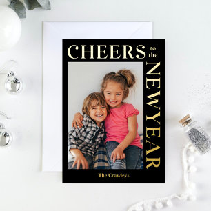Gleeful Frame FOIL Editable Colour New Year Card