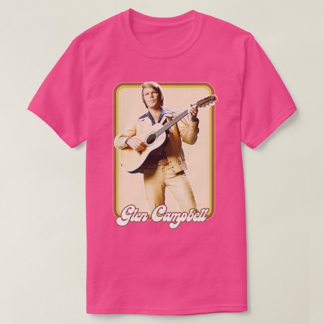 Glen Campbell Retro 70s Style Fan Design T-Shirt (Design Front)