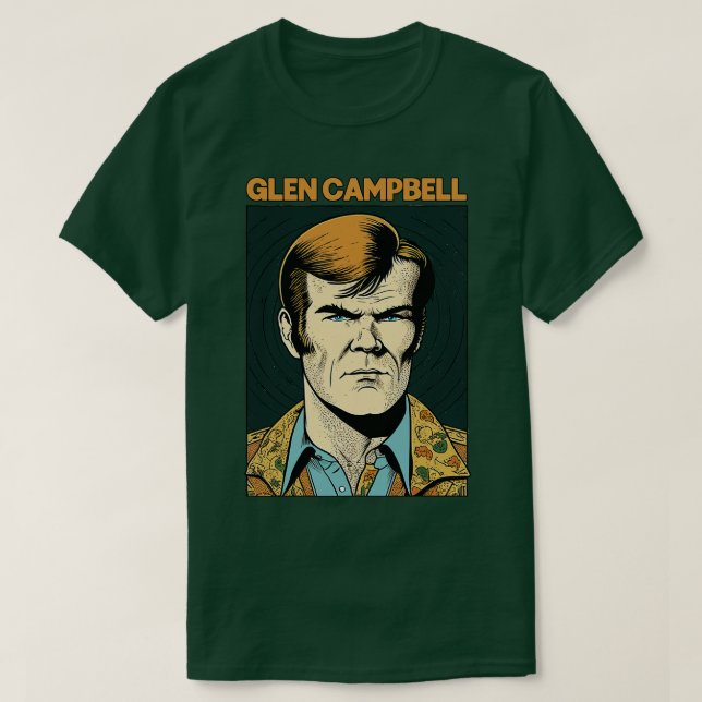 Glen Campbell Retro Style Fan Design T-Shirt (Design Front)