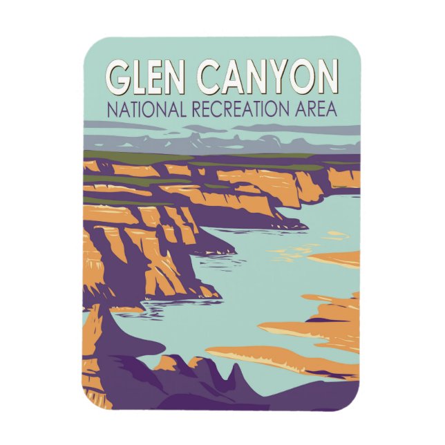 Glen Canyon Lake Powell Travel Art Vintage Magnet (Vertical)