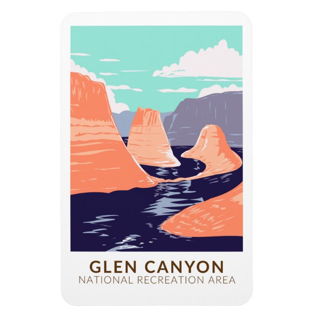 Glen Canyon Reflection Canyon Vintage Magnet (Vertical)