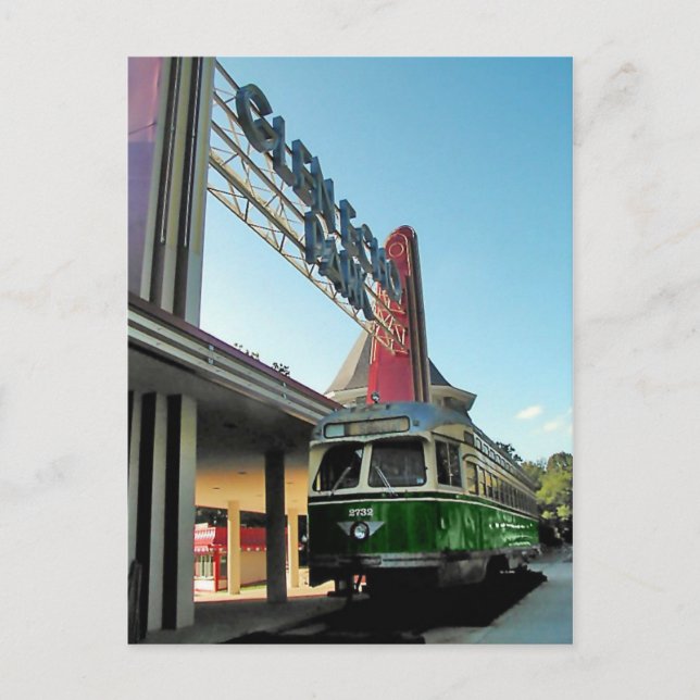 Glen Echo Park and Trolley Postcard (Front)