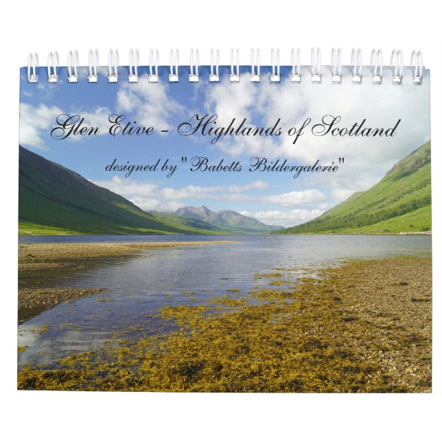 Glen Etive - Highlands of Scotland Calendar (Back)