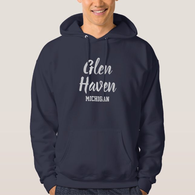Glen Haven Michigan Printed Hoodie (Front)