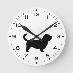 Glen of Imaal Terrier Dog Silhouette Round Clock