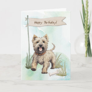 Glen of Imaal Terrier Dog Under Birthday Sign Card
