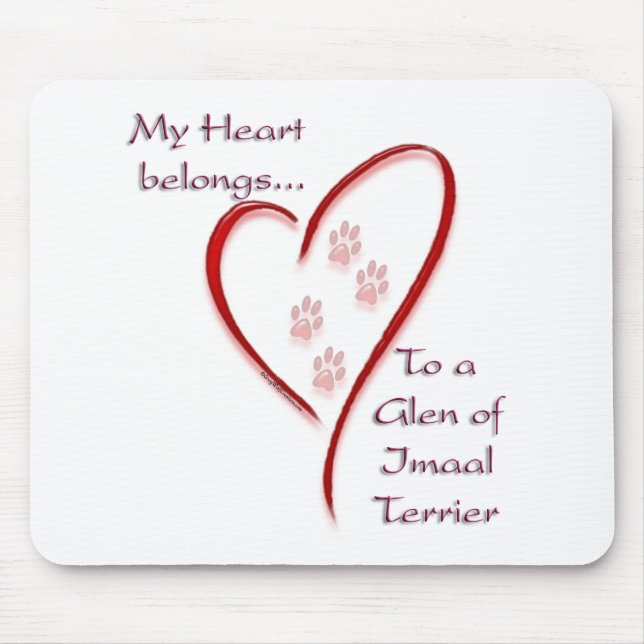 Glen of Imaal Terrier Heart Belongs Mouse Pad (Front)