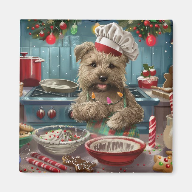 Glen of Imaal Terrier Holiday Baking: Festive Magnet (Front)