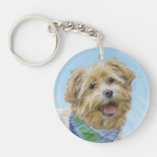 Glen of Imaal Terrier Painting - Original Dog Art Key Ring