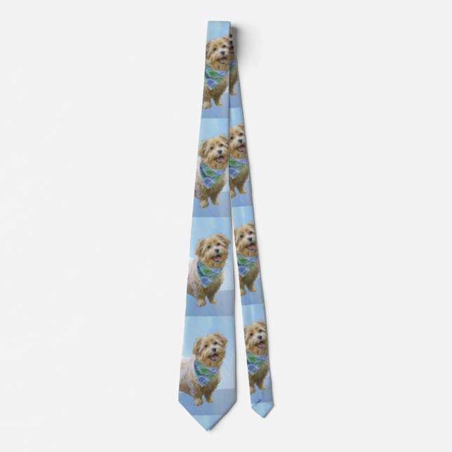 Glen of Imaal Terrier Painting - Original Dog Art Tie (Front)