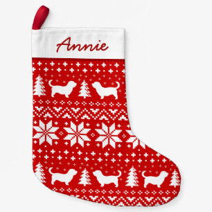 Glen of Imaal Terrier Silhouettes Pattern Cute Small Christmas Stocking
