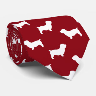 Glen of Imaal Terrier Silhouettes Pattern Red Tie