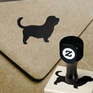 Glen of Imaal Terrier with Long Tail Silhouette Rubber Stamp