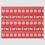 Glen of Imaal Terriers Christmas Pattern Red Tissue Paper<br><div class="desc">Festive Red and White Christmas Sweater Style Pattern with Glen of Imaal Silhouettes</div>