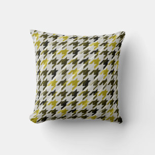Glen Plaid. Black and mustard. Cushion