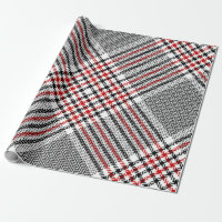 Glen plaid pattern. Black, red, white seamless tar