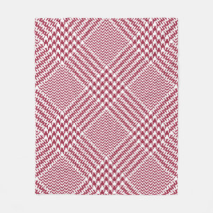 Glen plaid pattern bright in red and white. Seamle Fleece Blanket