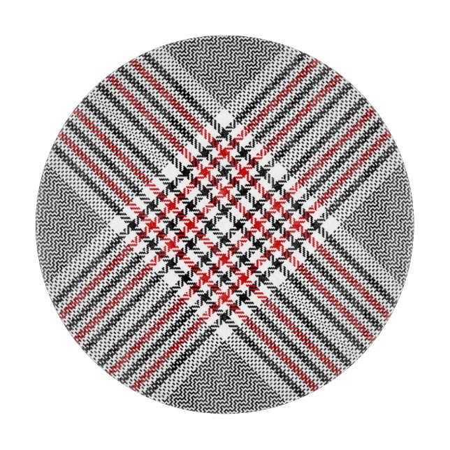 Glen Plaid Red Black Tweed Cutting Board (Front)
