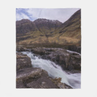 Glencoe Coe River Waterfall Fleece Blanket