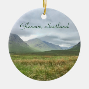 Glencoe Mountains Scotland, Scottish Highlands Ceramic Tree Decoration