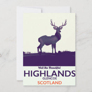 Glencoe, Scottish Highlands vacation print. Invitation