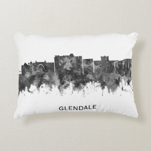 Glendale Arizona Skyline BW Decorative Cushion