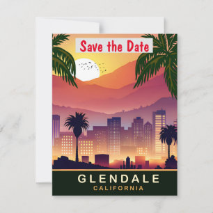 Glendale California Skyline Wedding Invitation