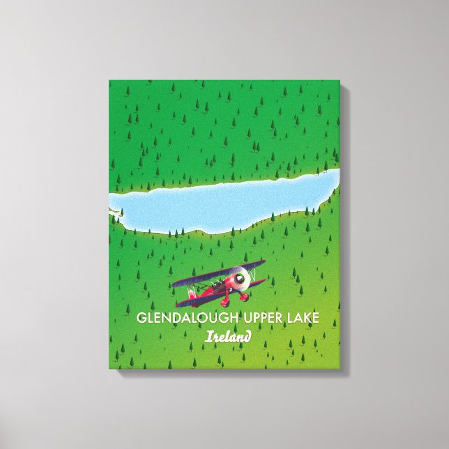 Glendalough Upper Lake Ireland map Canvas Print (Front)