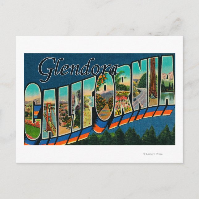 Glendora, California - Large Letter Scenes Postcard (Front)