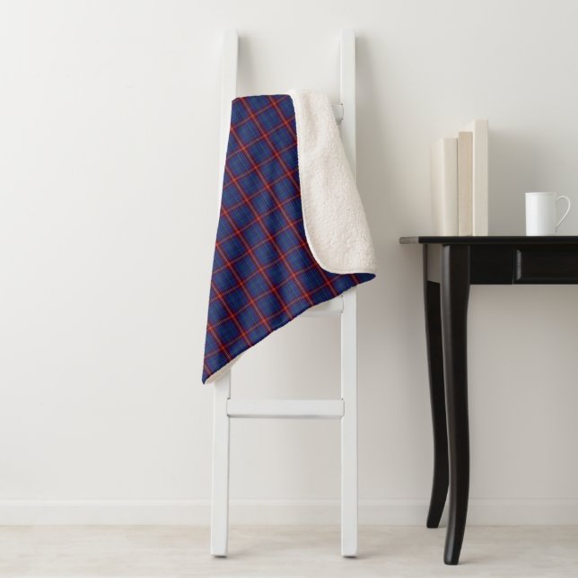 Glenn Clan Plaid Sherpa Fleece Blanket (In Situ)