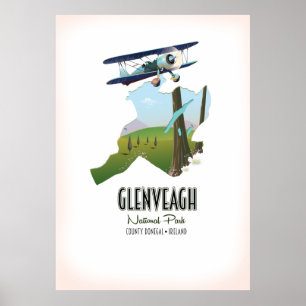 Glenveagh national park Ireland County Donegal map Poster